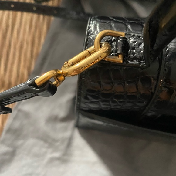 Balenciaga Hourglass Small Croc-Embossed Black - Picture 11 of 17